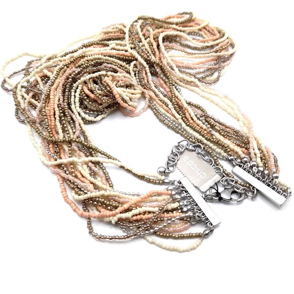 Chico's Glass Seed Bead Multi-strand Necklace, 43 In, 17 Strands, New With Tags - Picture 8 of 11